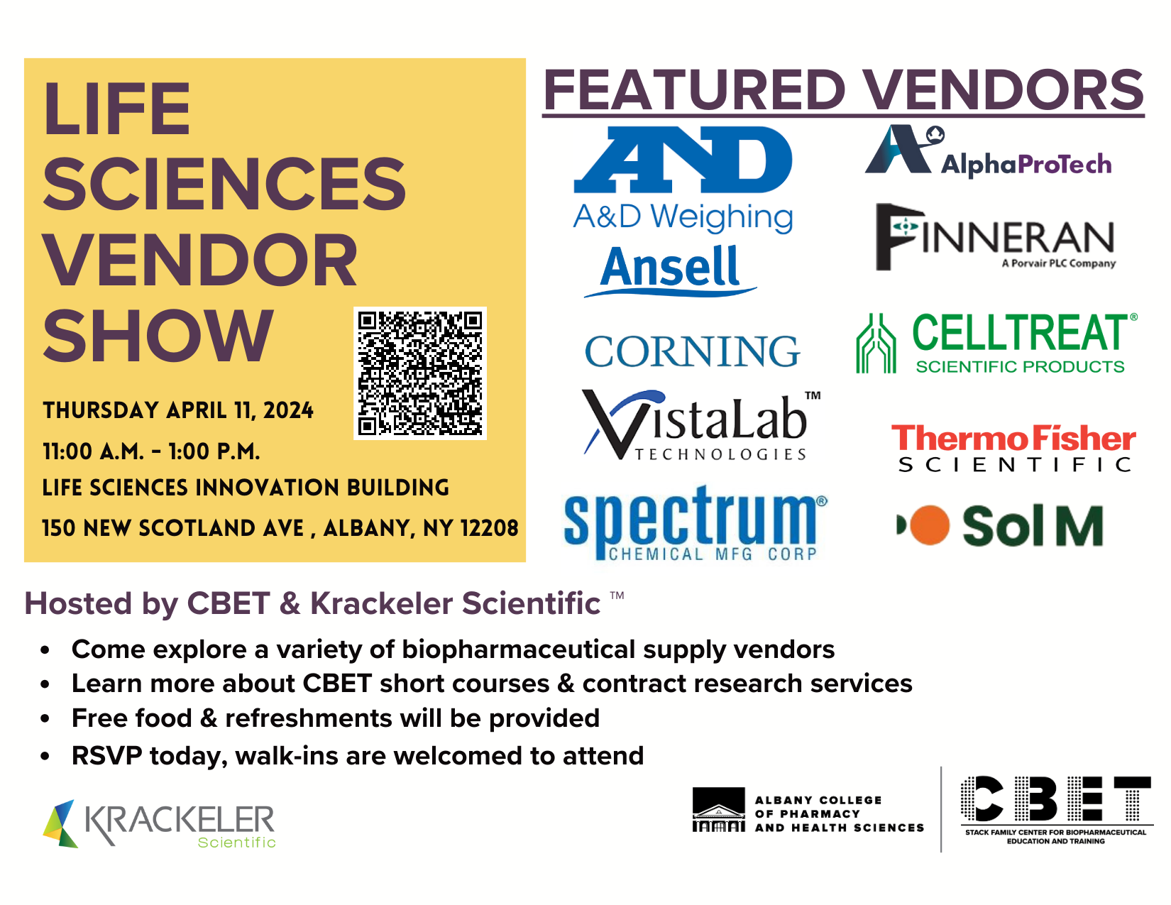 Life Sciences Vendor Show April 11, 2024